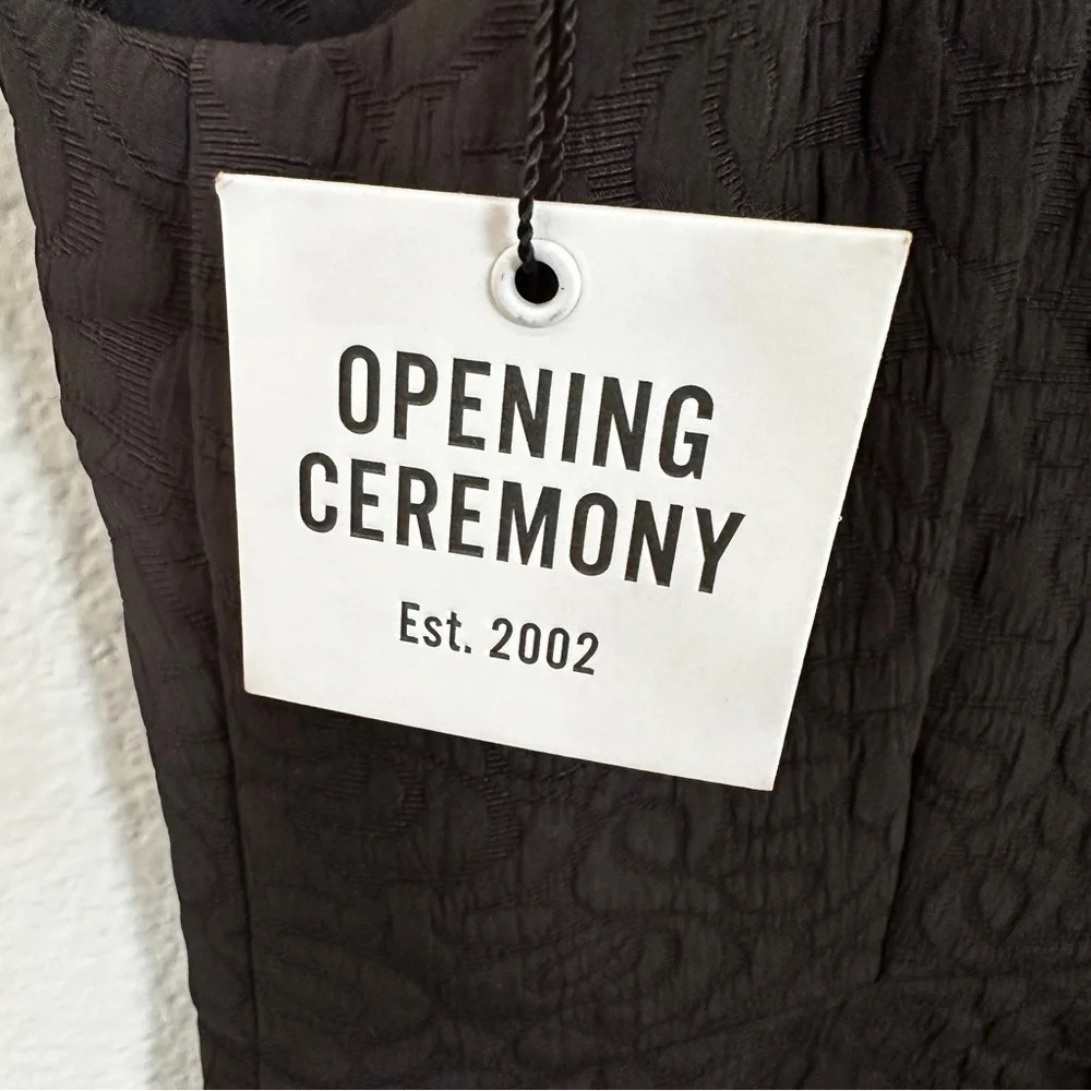 Opening Ceremony Black Quilted Print Dress with Delicate Ties in Size 8 -… - Picture 4 of 7